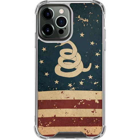 Dont Tread On Me American Flag iPhone 13 Pro Max Clear Case